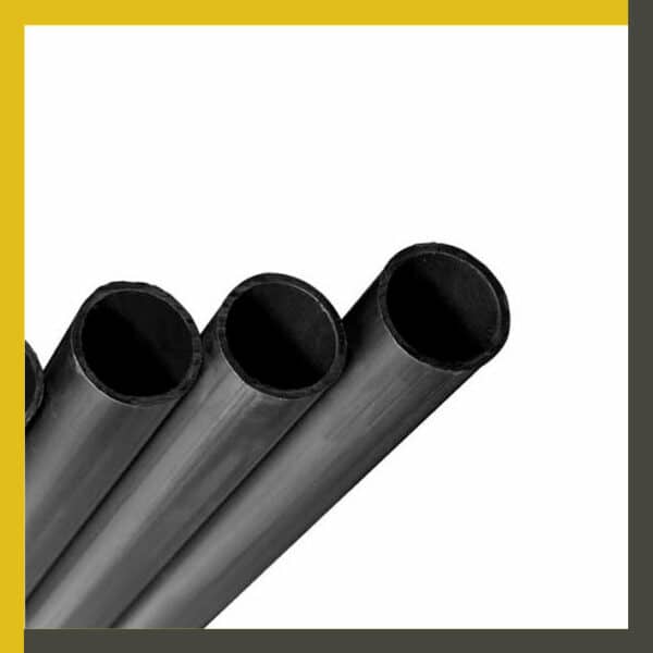 Tubo negro liso con costura cédula 80