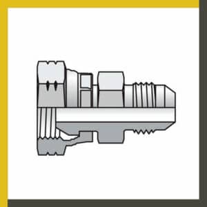 Adaptador de macho JIC 37º a BSP 60º giratoria