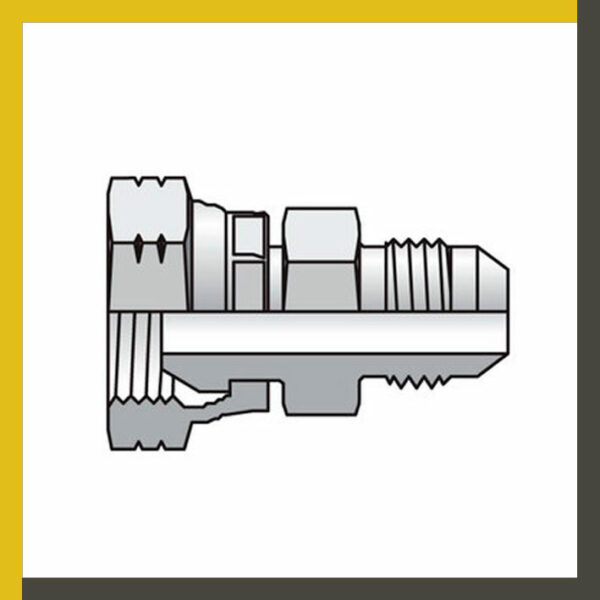 Adaptador de macho JIC 37º a BSP 60º giratoria