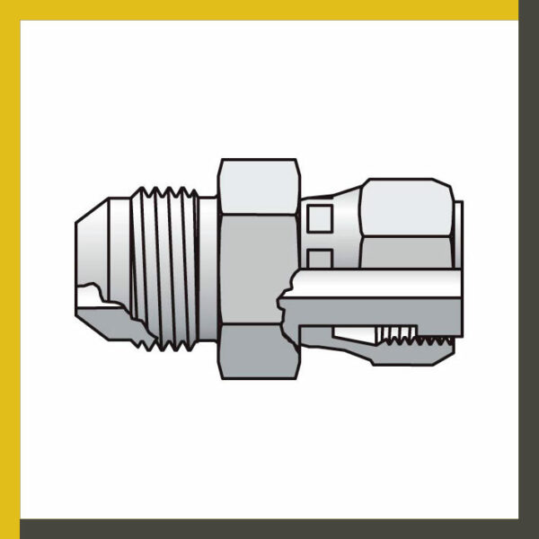 Adaptador de macho JIC 37º a ORFS giratorio
