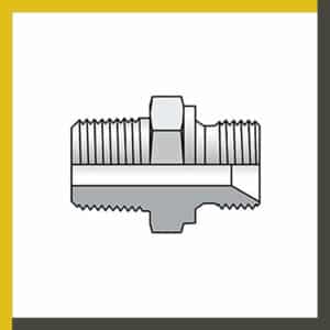 Adaptador recto BSPT macho a BSP 60º