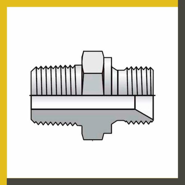 Adaptador recto NPT macho a BSP 60º